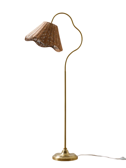 Lucinda Floor Lamp With Woven Shade
