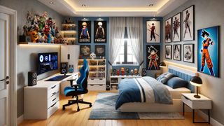 AI-generated teenage boys bedroom