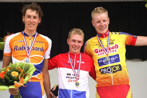 Podium (L-R): Ramon Sinkeldam (CT Rabobank), Tom-Jelte Slagter (CT Rabobank) and Tijmen Eising (CT Sunweb-Revor).