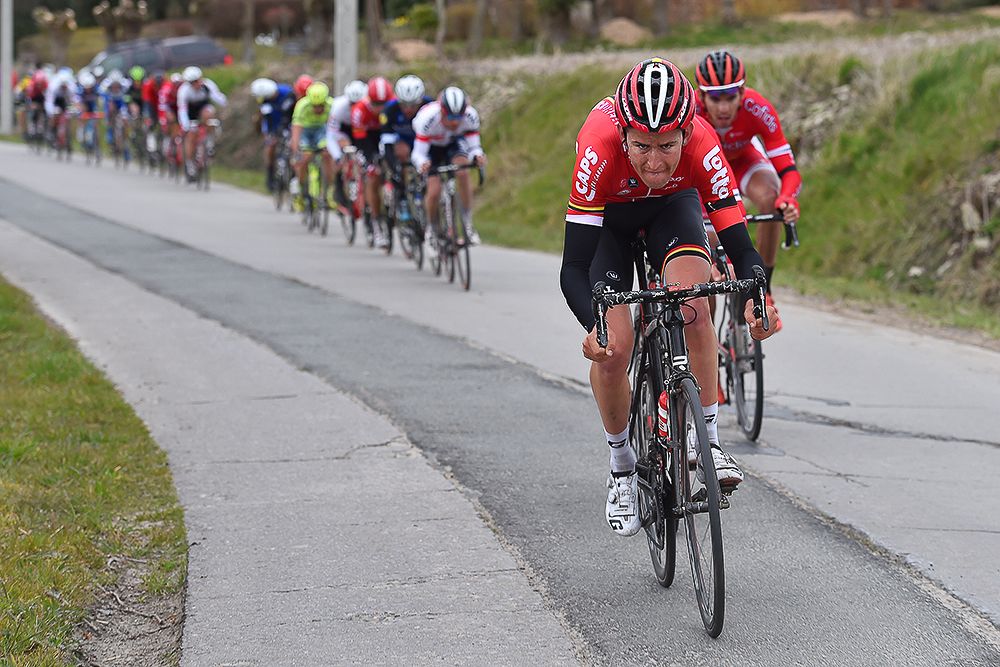 Lotto Soudal attacks again near the end of the race.