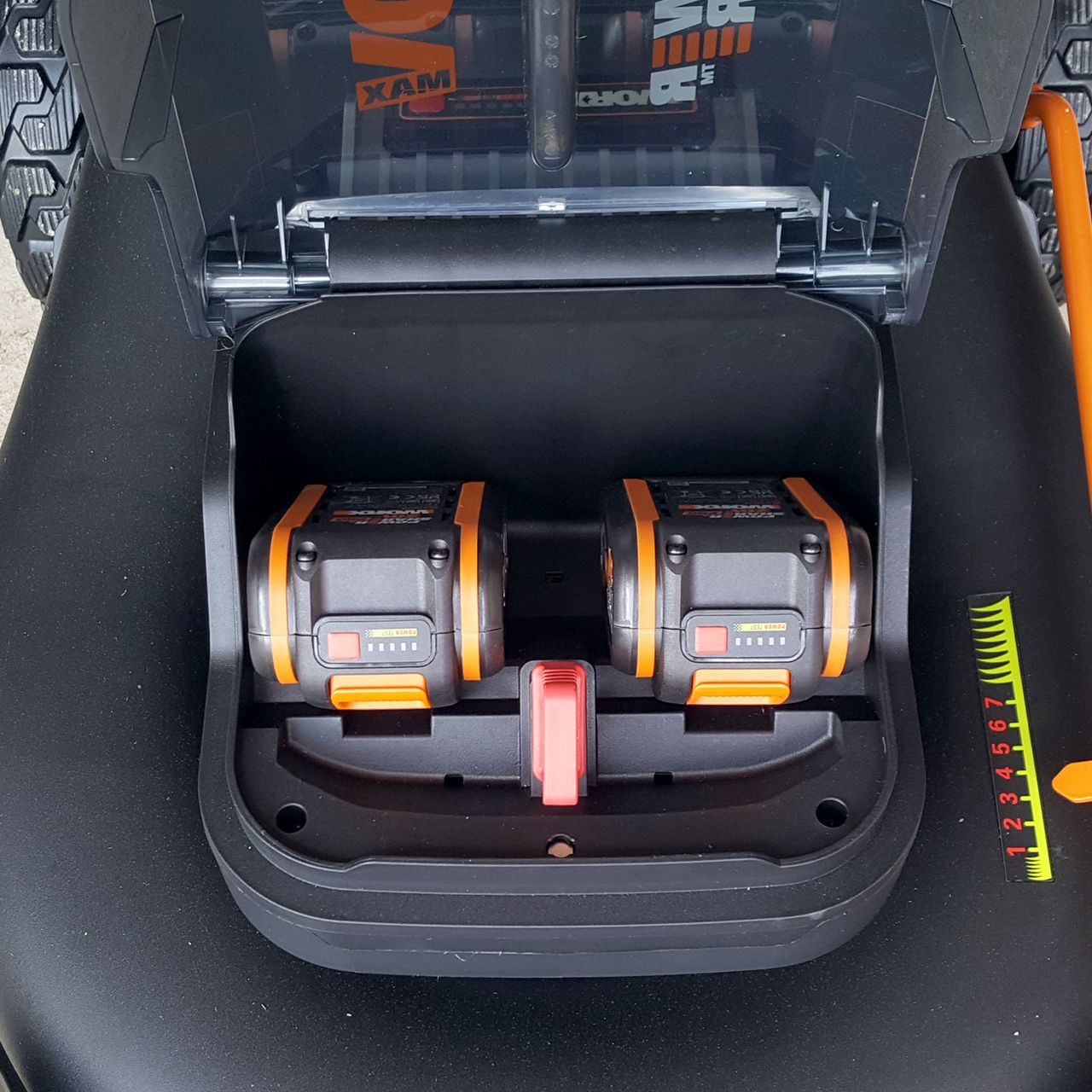 The Worx WG749E 46cm Cordless Self-Propelled Lawn Mower