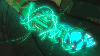 A glowing power glove featured in Tears of the Kingdom's first trailer