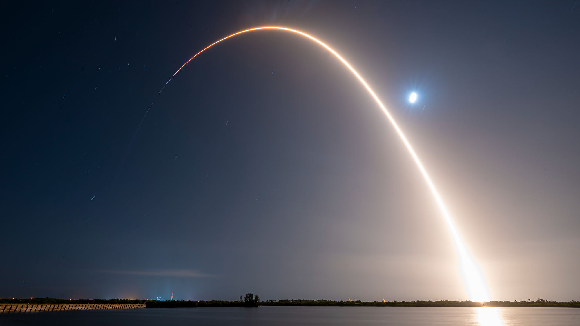 A SpaceX Falcon 9 rocket launches the KF-01 mission, sending 24 of Amazon's Project Kuiper missions to orbit from Florida's Cape Canaveral Space Force Station on July 16, 2025.
