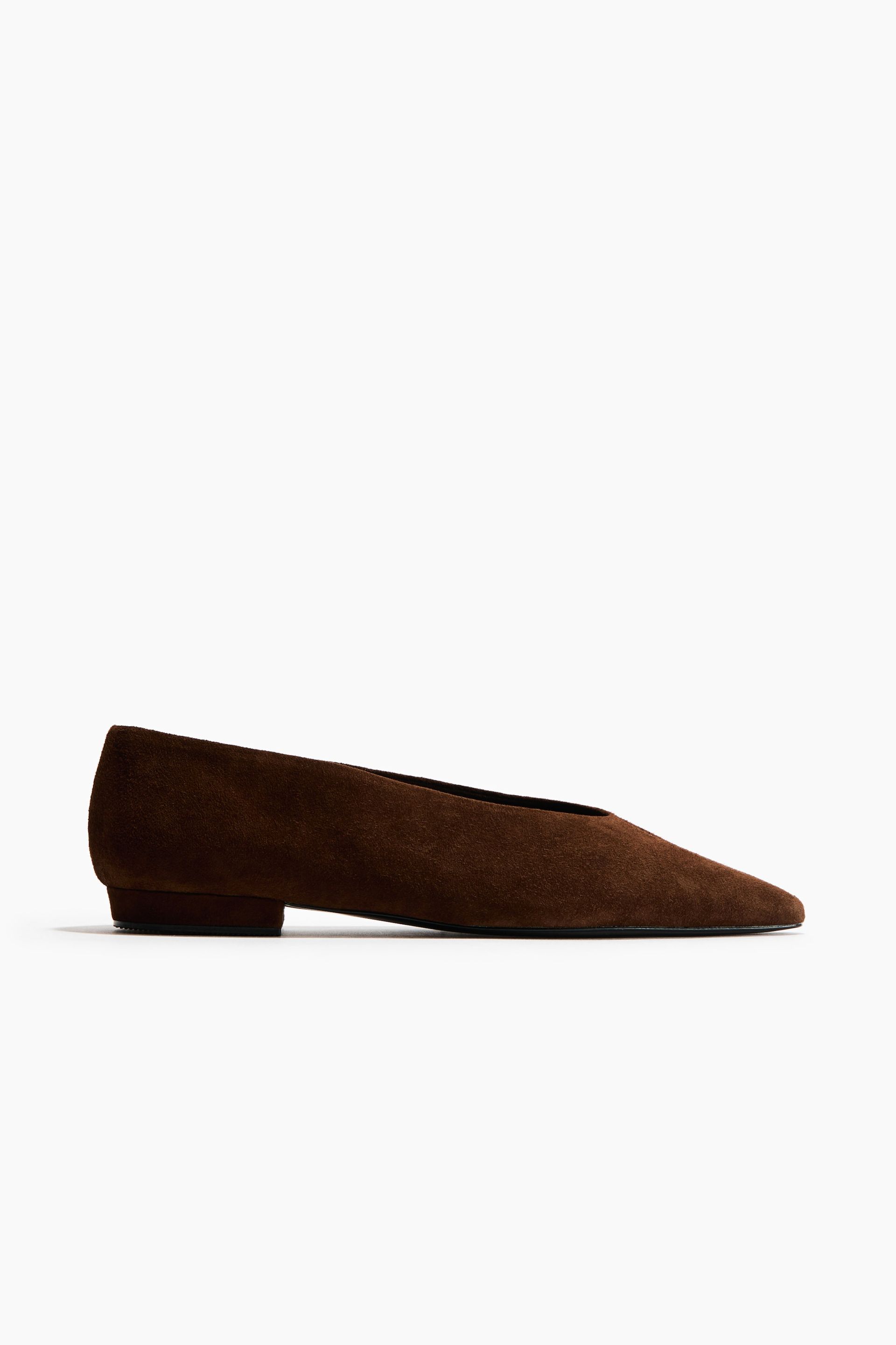 Leather Ballet Pumps - Dark Brown