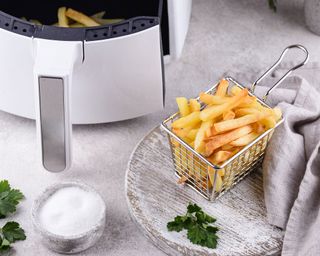 French fries in an air fryer