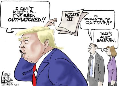 Political cartoon U.S. Donald Trump Alec Baldwin parody SNL