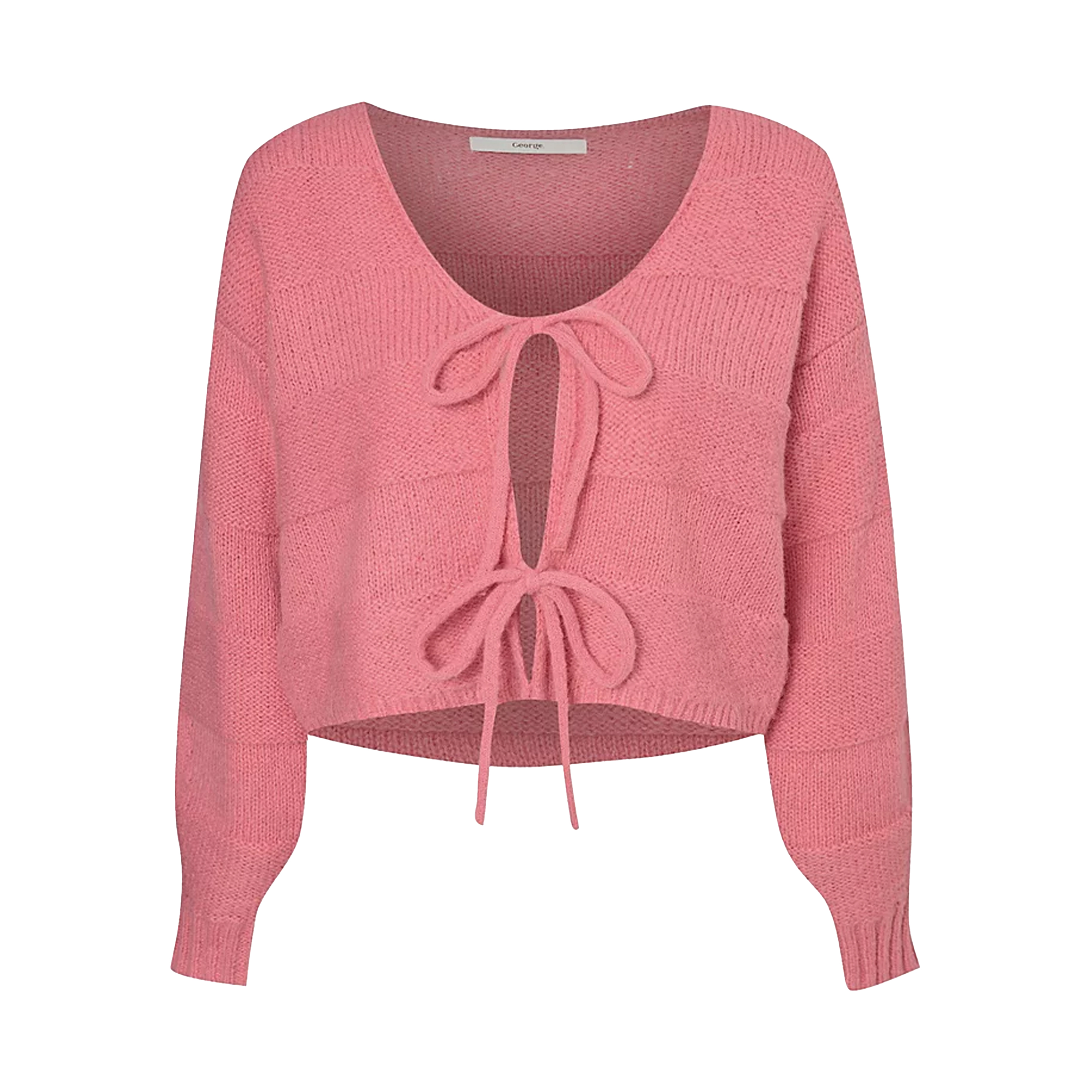 Erica Davies Style Stories, Pink Tie-Front Striped Cardigan