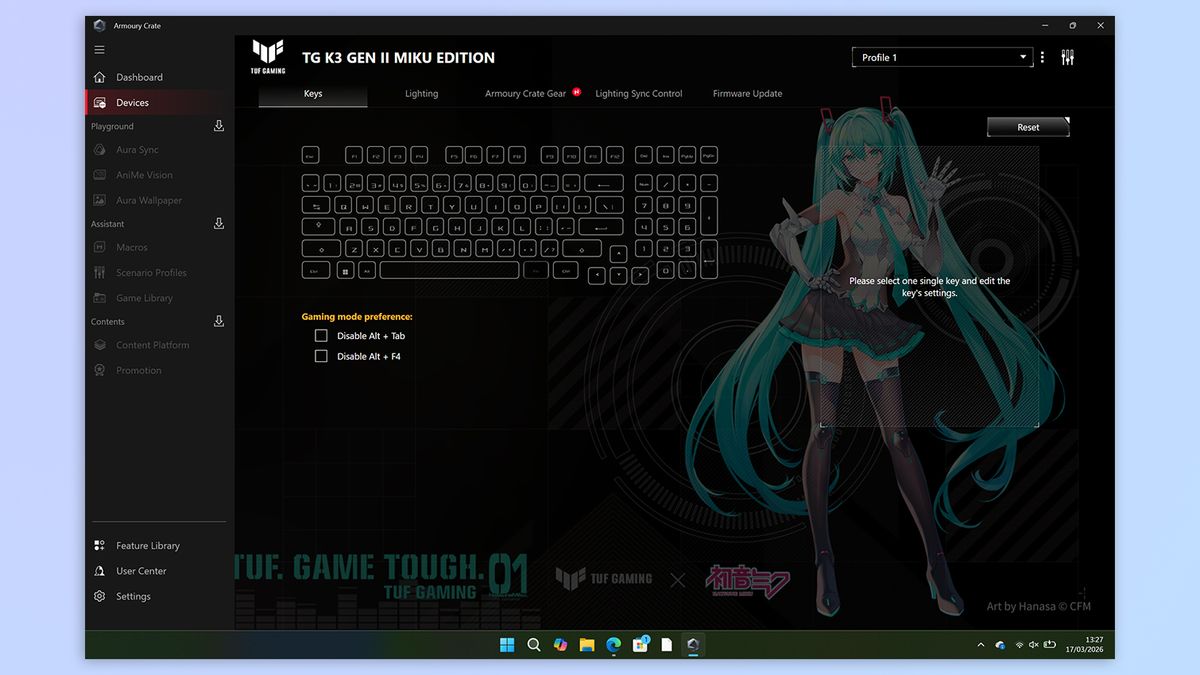 Asus Armoury Crate software screenshots