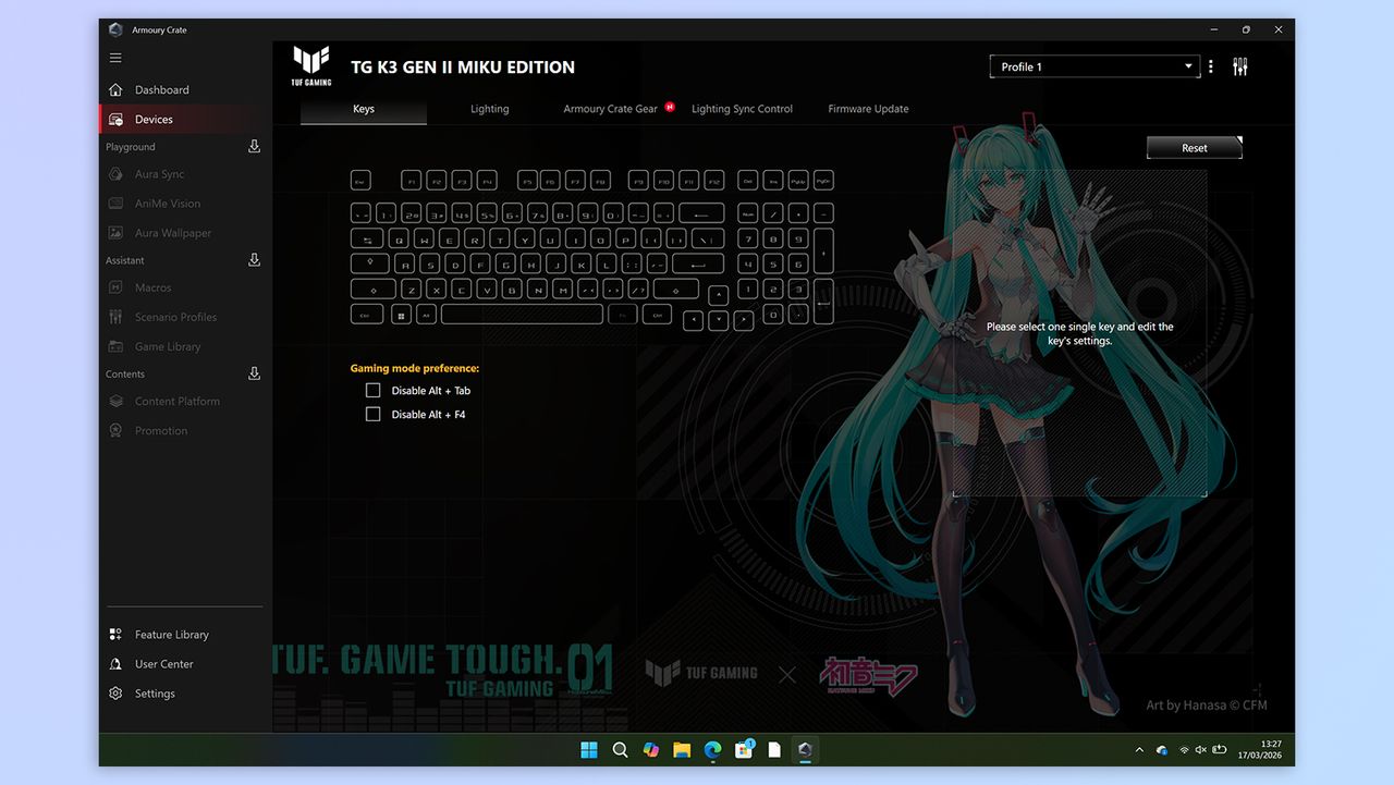 Asus Armoury Crate software screenshots