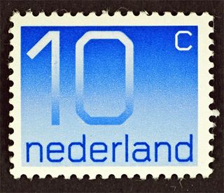 Dutch stamp designed by Wim Crouwel in the 1970s