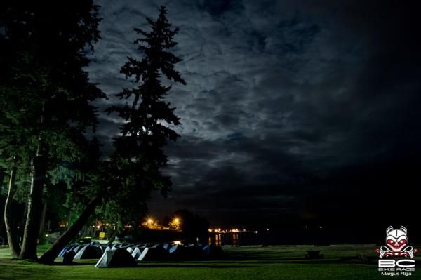 Camping under a full moon in Powell River