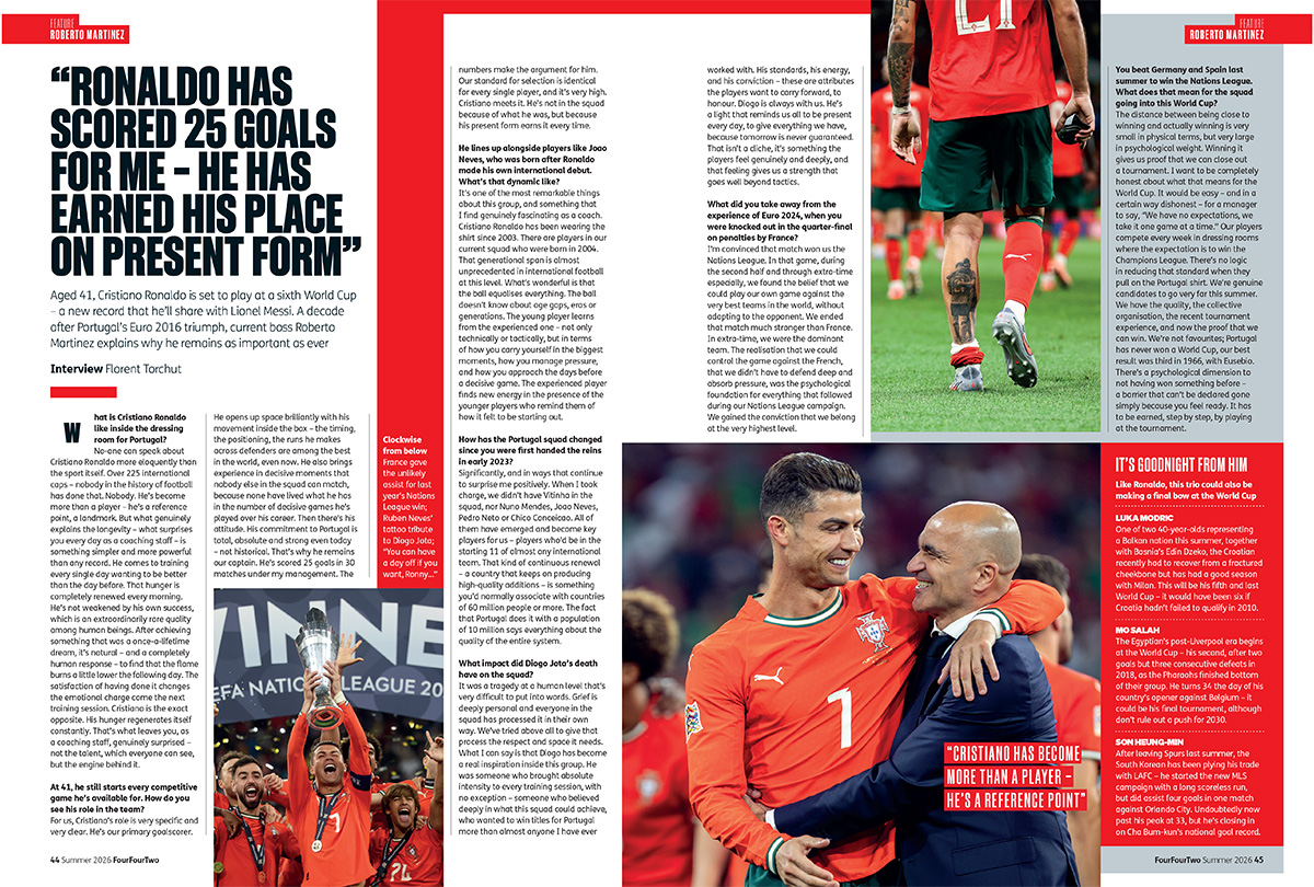 Pages from the July 2026 issue of FourFourTwo magazine