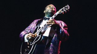 BB King performs on stage at Count Basie Theatre, Red Bank, New Jersey, United States, January 2 1997