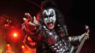Gene Simmons of Kiss playing live onstage