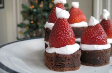 Santa hat Christmas brownies
