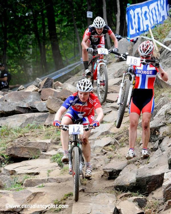 Lily Matthews (Great Britain) rides the rocks