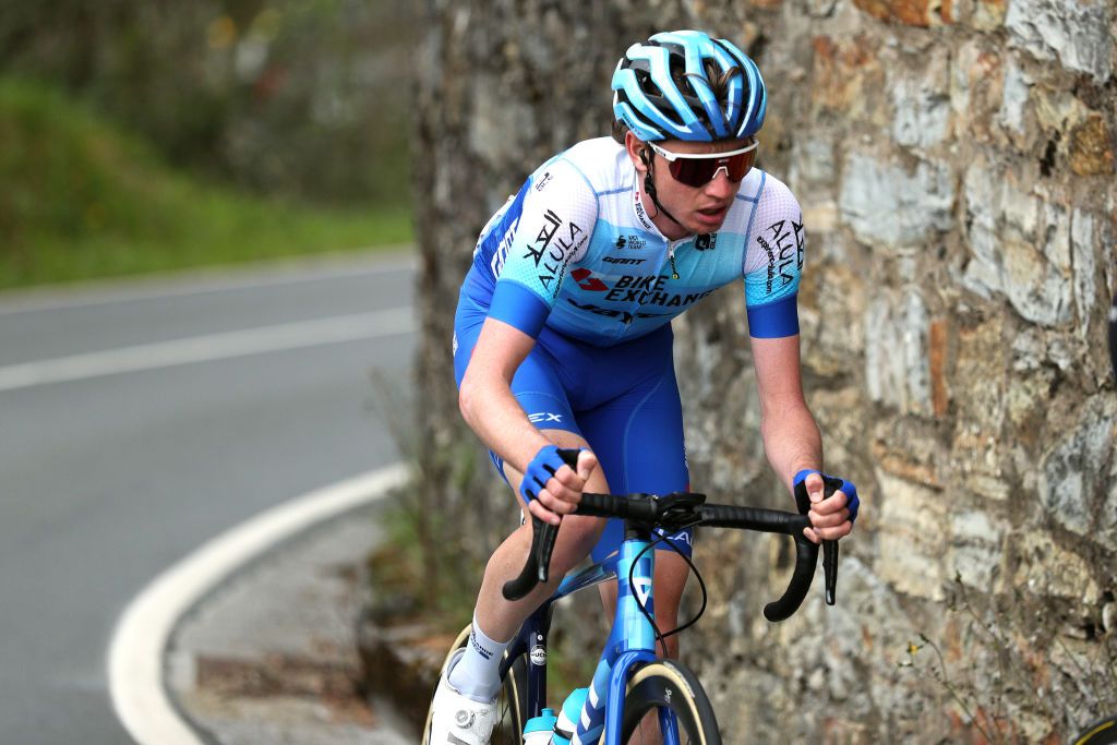 MALLABIA SPAIN APRIL 08 Lucas Hamilton of Australia and Team BikeExchange Jayco competes in the breakaway during the 61st Itzulia Basque Country 2022 Stage 5 a 1638km stage from Zamudio to Mallabia 305m itzulia WorldTour on April 08 2022 in Mallabia Spain Photo by Gonzalo Arroyo MorenoGetty Images
