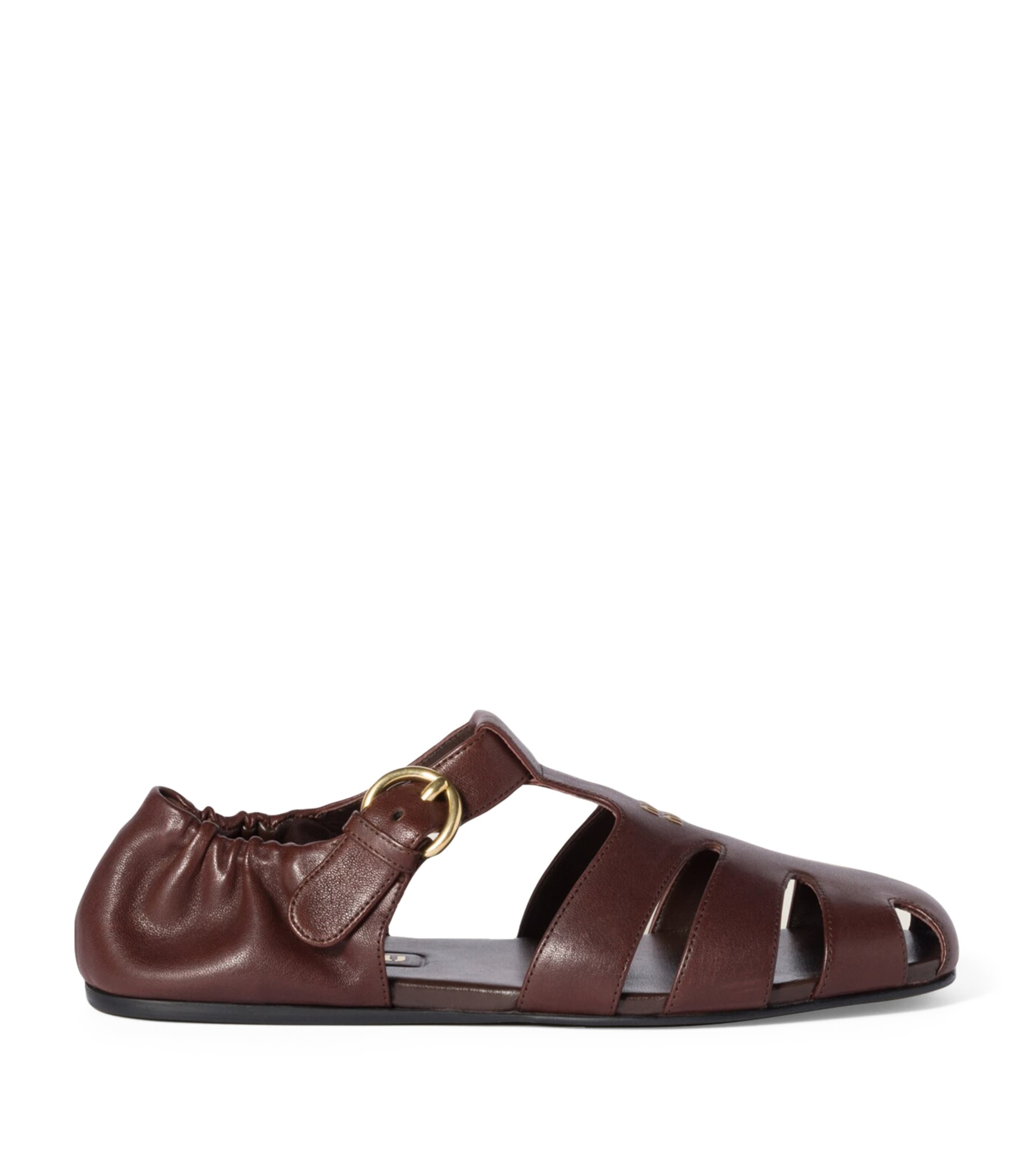 Miu Miu Nappa Leather Ruches Fisherman Sandals