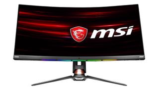 MSI Optix MPG341CQR curved gaming monitor on white background