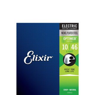 A pack of Elixir Optiweb-coated electric guitar strings