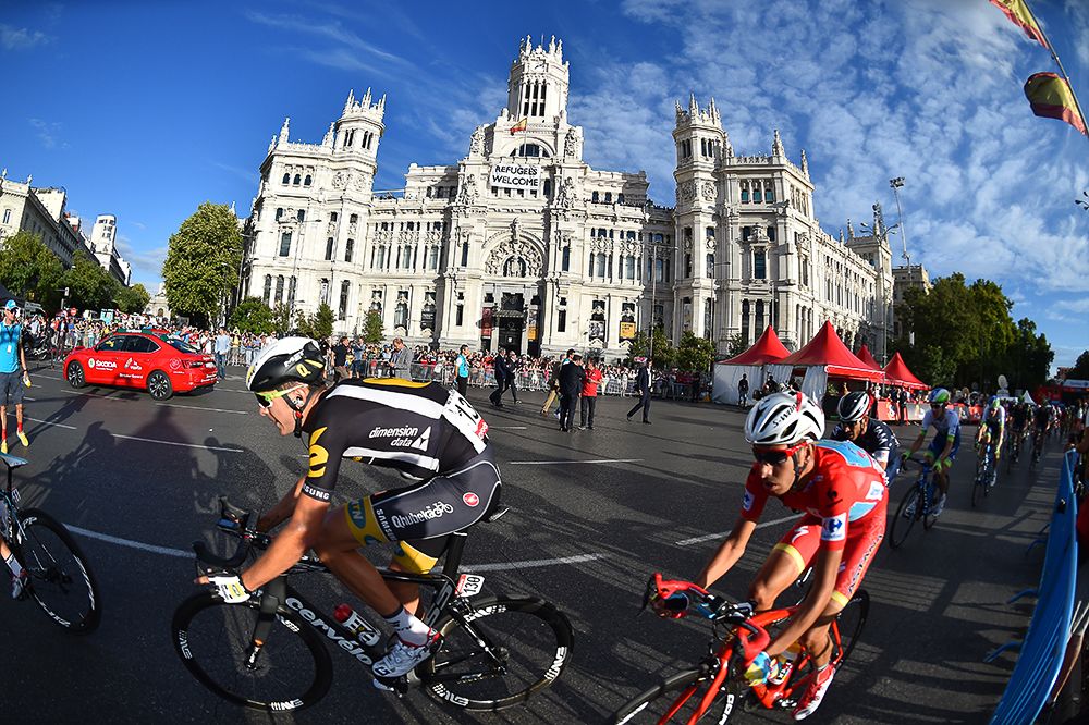 Fabio Aru in action during the final Vuelta stage in Madrid.