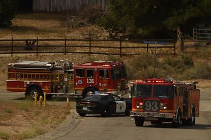 L.A. County Fire trucks.