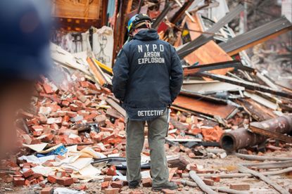 A NYC detective at the site of the explosion.