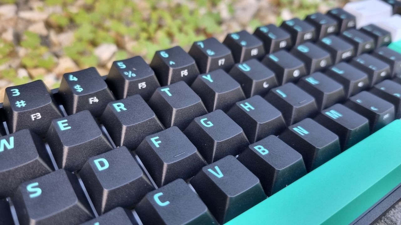 A close up of the keycaps on the Razer Reclusa X Mini