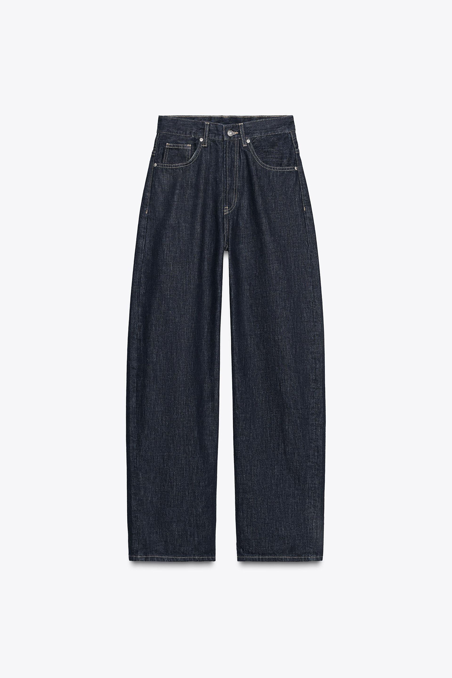 Trf High Waist Straight Leg Jeans With Loop