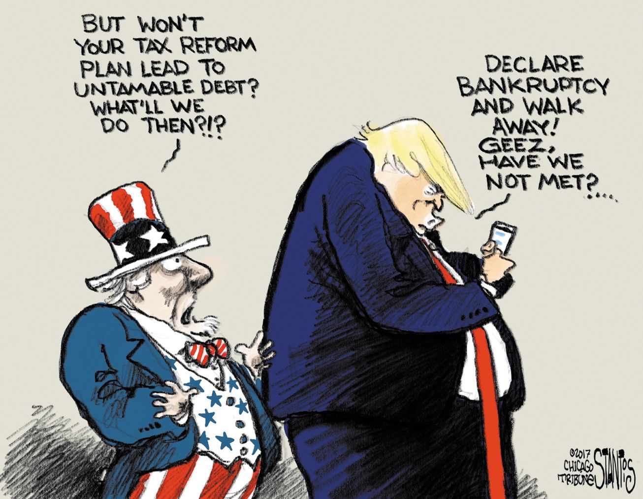 Political cartoon U.S. Trump tax reform deficit | The Week