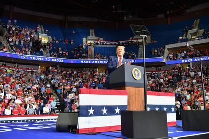 Donald Trump at his Tulsa rally.
