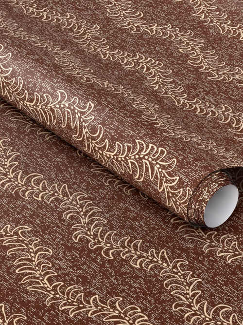 Ogee Textured Brown Peel and Stick Wallpaper