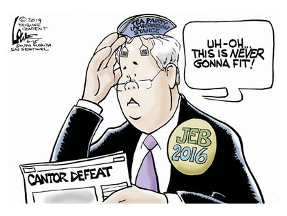Political cartoon Cantor Jeb Bush immigration