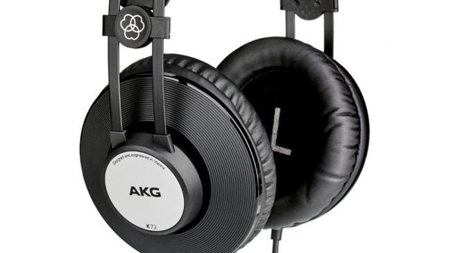 AKG K72 wired headphones on a white background