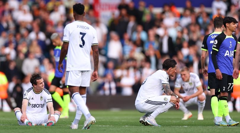 Leeds United rebaixado para o campeonato após derrota miserável por 4-1 para o Tottenham