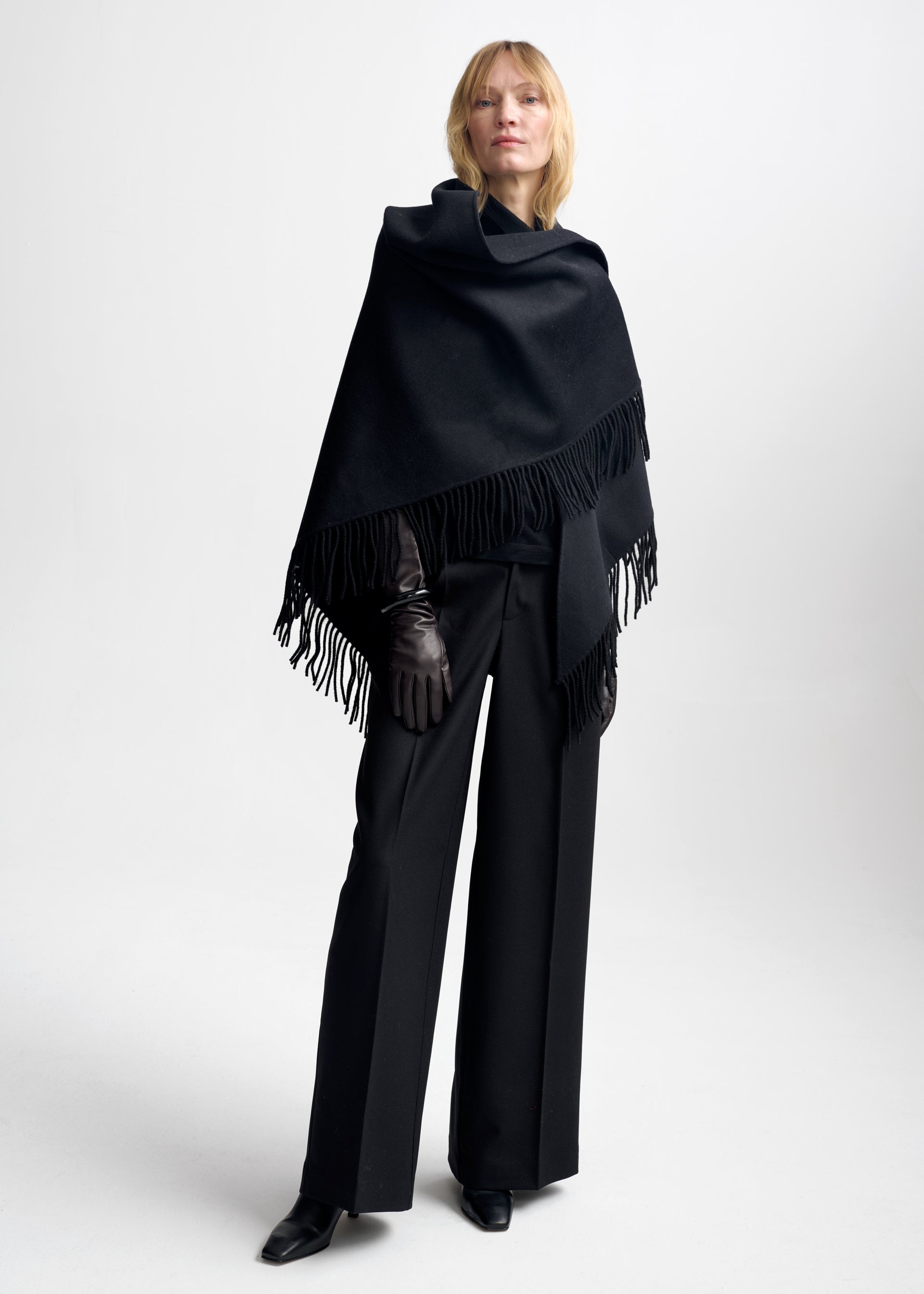 Alba Wool Scarf - Black - One Size