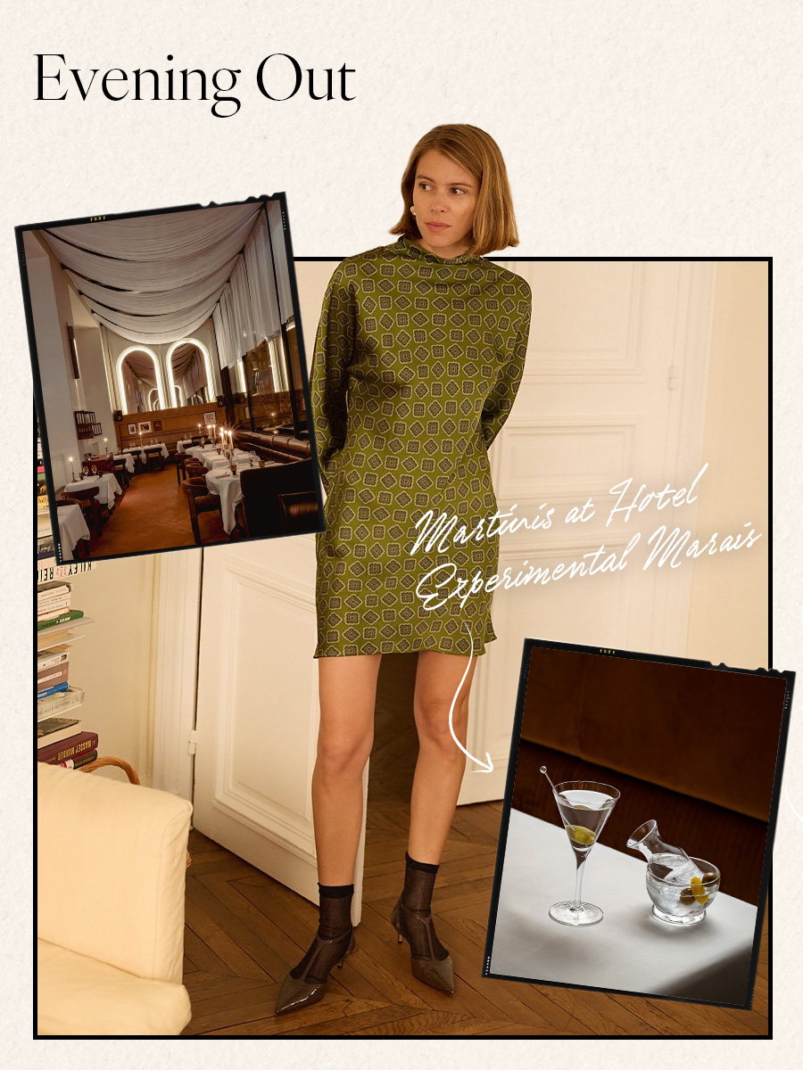 Monica Ainley in green satin dress