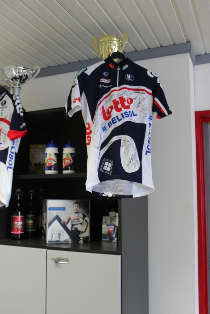 There is no shortage of signed jerseys around the office