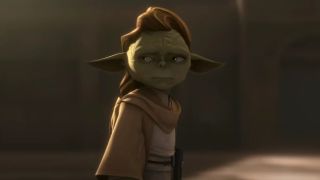 Yaddle looking worried in Star Wars: Tales of the Jedi