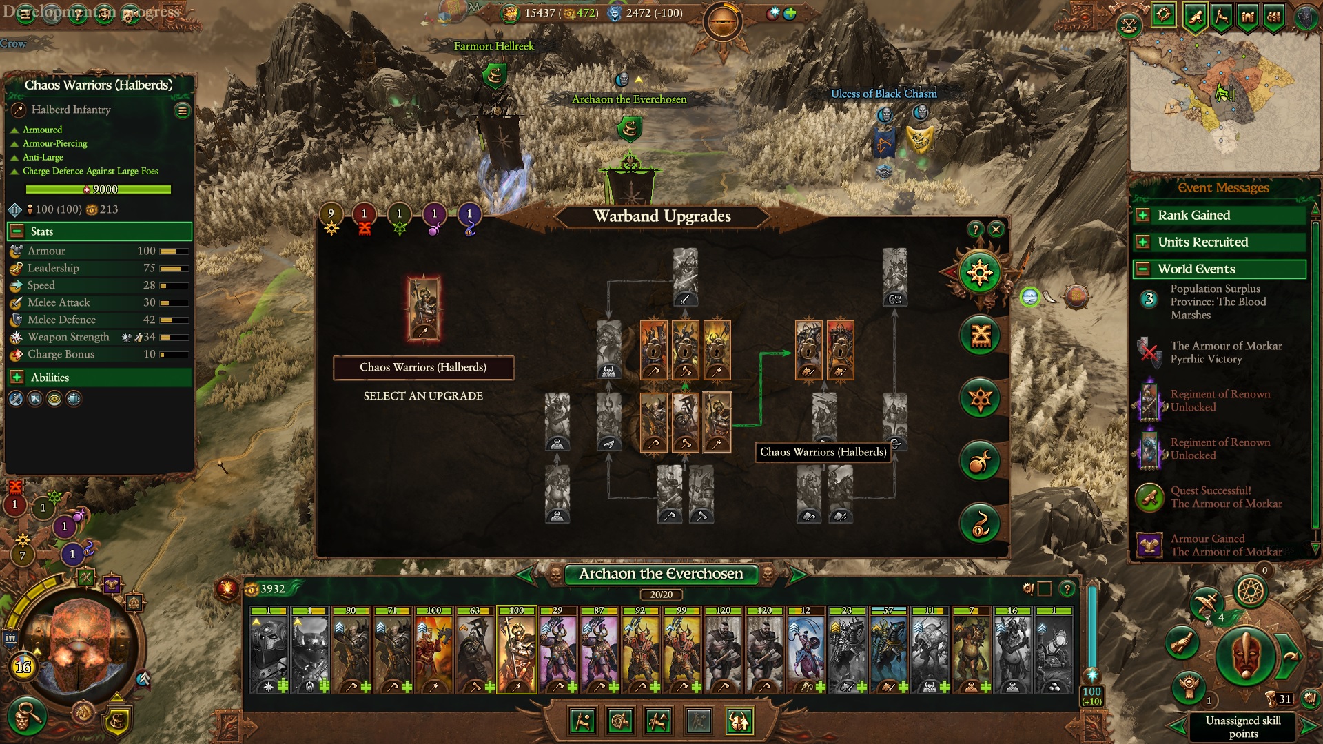 Total War: Warhammer 3 Immortal Empires Warband-Upgrades