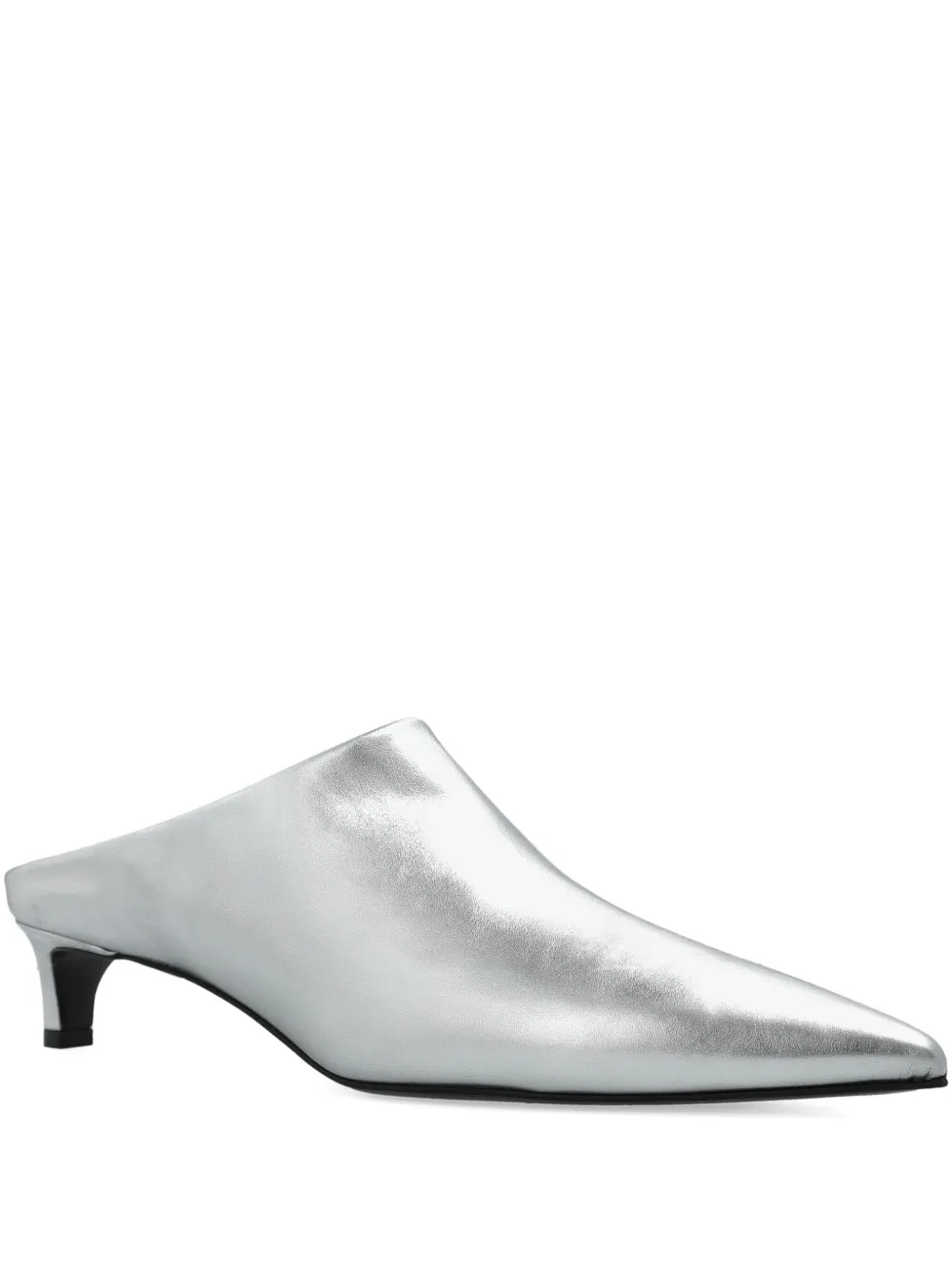 Jil Sander Metallic-Leather Pointed-Toe Mules | 36
