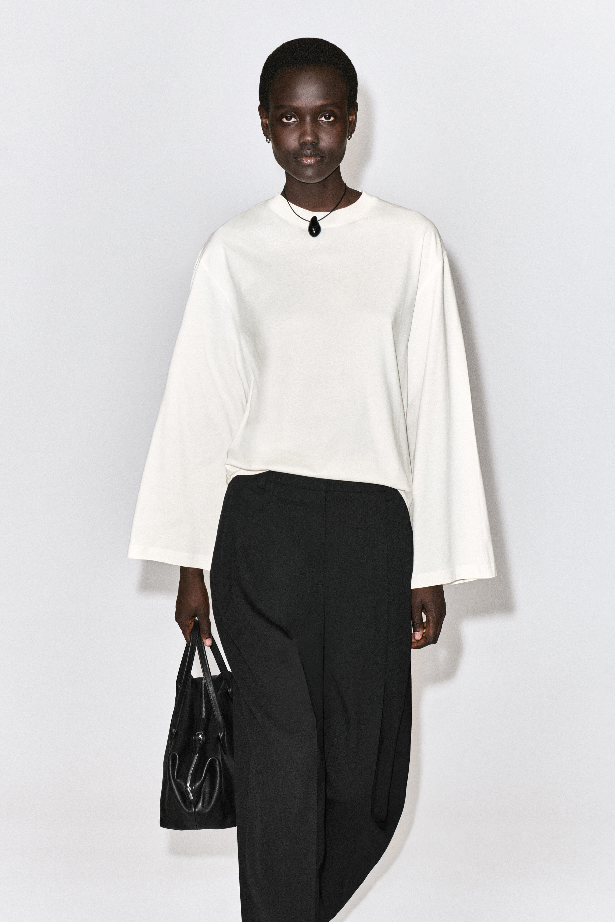Brushed-Cotton Long-Sleeved T-Shirt