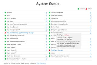 Testflight Outage