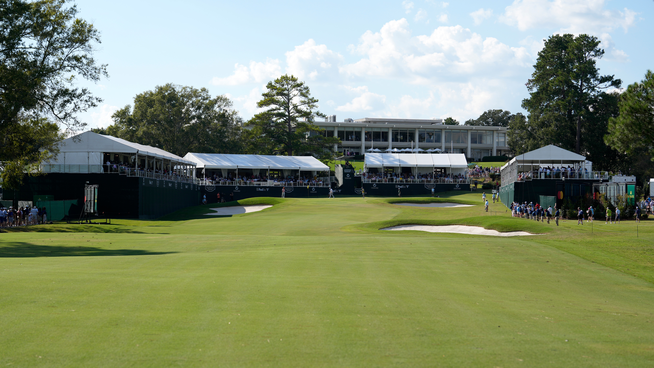 A general view down the 18th hole at The Country Club of Jackson during the 2024 Sanderson Farms Championship
