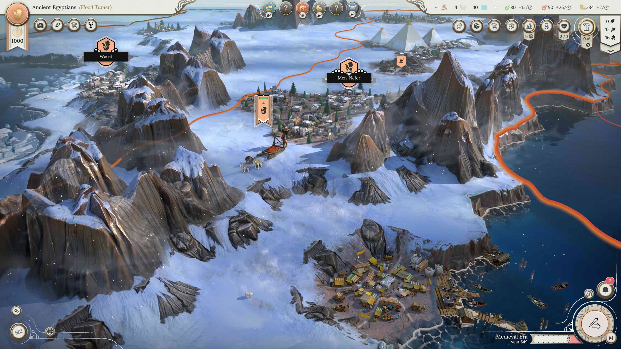 A city in an arctic environment.
