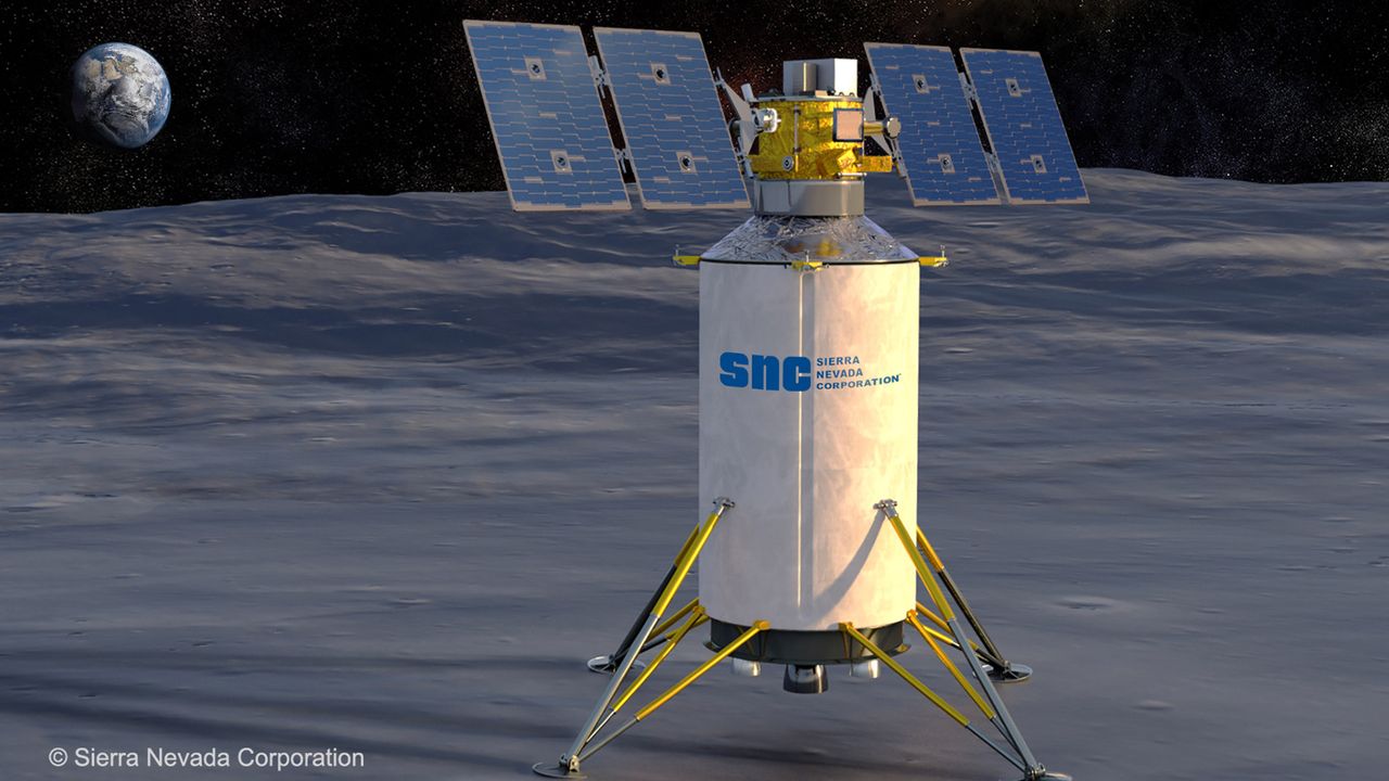 This Sierra Nevada Corp. illustration shows a concept of the company's commercial lunar lander for NASA.