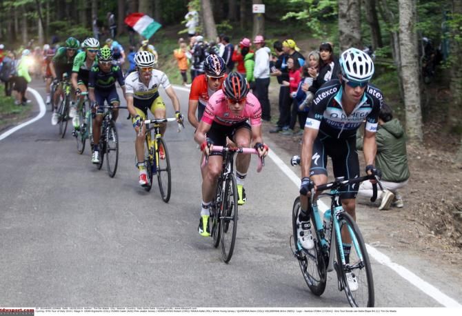 Rigoberto Uran (Omega Pharma-Quick Step) leads the GC men