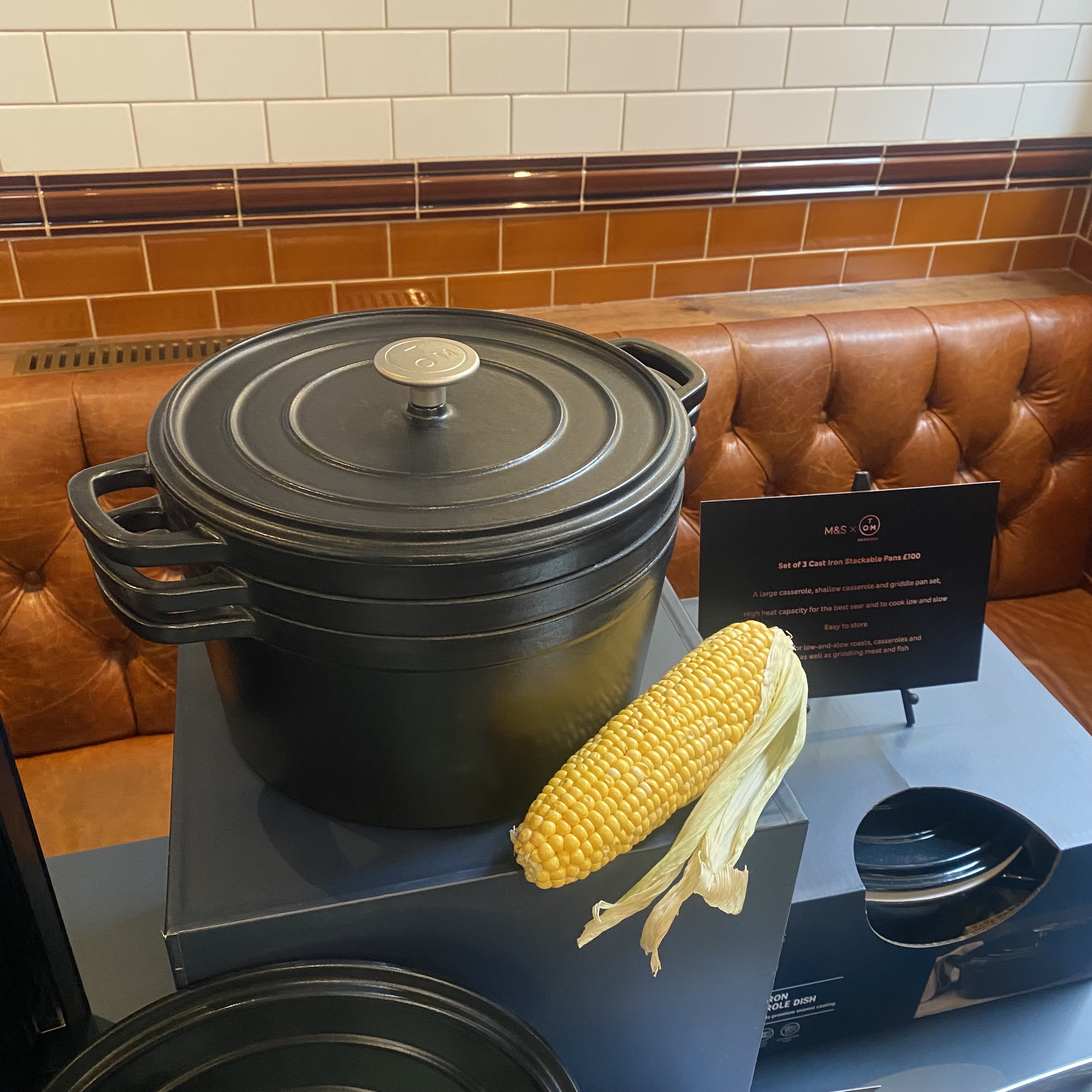 Previewing the M&S x Tom Kerridge collection at a press event