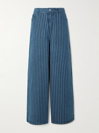 Sasha Striped Wide-Leg Jeans