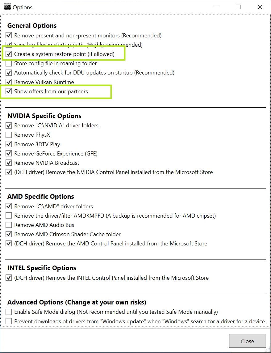 DDU option